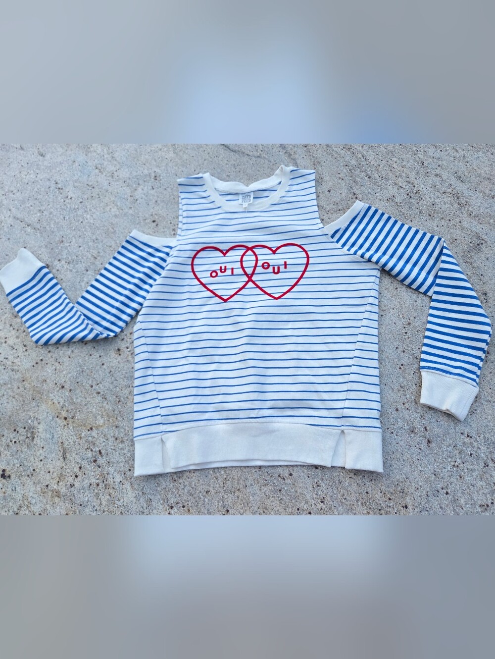Seed Heritage Teen Striped Cold Shoulder Sweatshirt Size 14